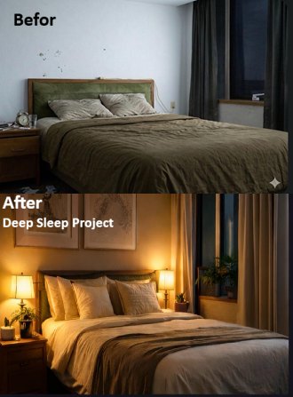 Deep Sleep Bedroom before and after — Heaven Hues